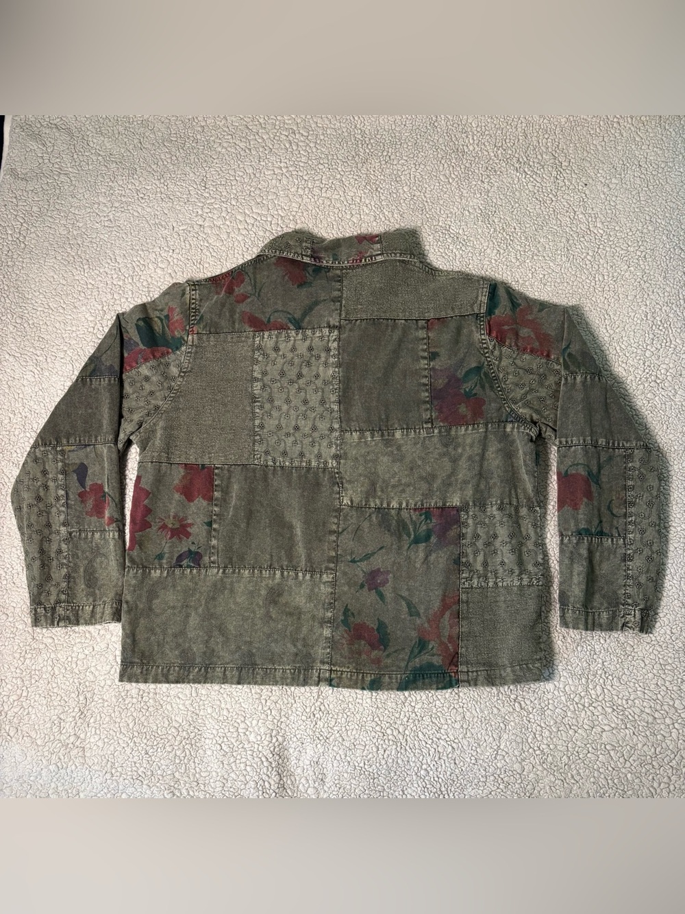 Vintage Y2K Studio Works Patchwork Floral Jacket Women’s XL 100% Cotton - Picture 2 of 8